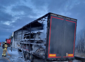 Brand in Trailer op Duitse A6